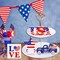 4th of July Decor Patriotic Decorations 4Pcs Wooden Star USA LOVE Car Sign Fourth of July Tabletop Decorations Memorial Day Red White and Blue Decor